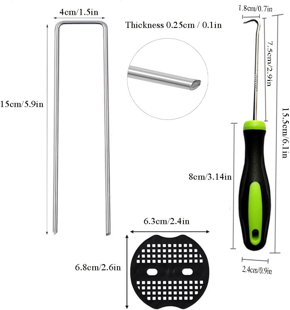 101PCS Garden Staples Gasket Kit with Precision Hook，Garden Stake，Securing Garden Ground U-Type Turf Staples for Securing Fences Weed Barrier, Landscape Staples for Securing Landscape Fabric image number 4