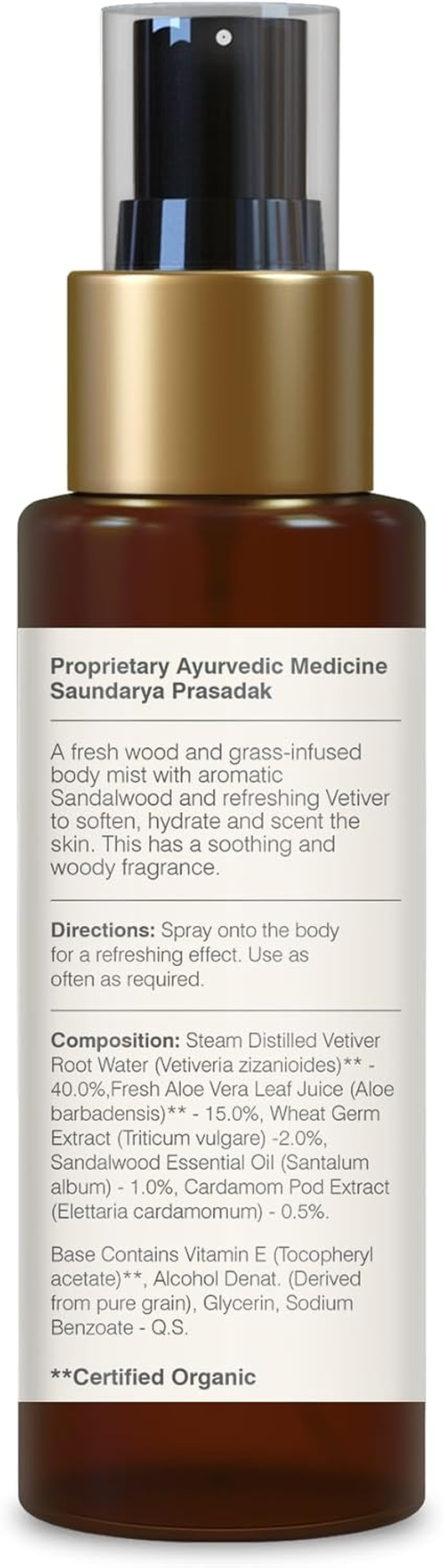 Forest Essentials Body Mist Sandalwood & Vetiver|Hydrates & Scents the Skin|Body Spray for Men and Women image number 3