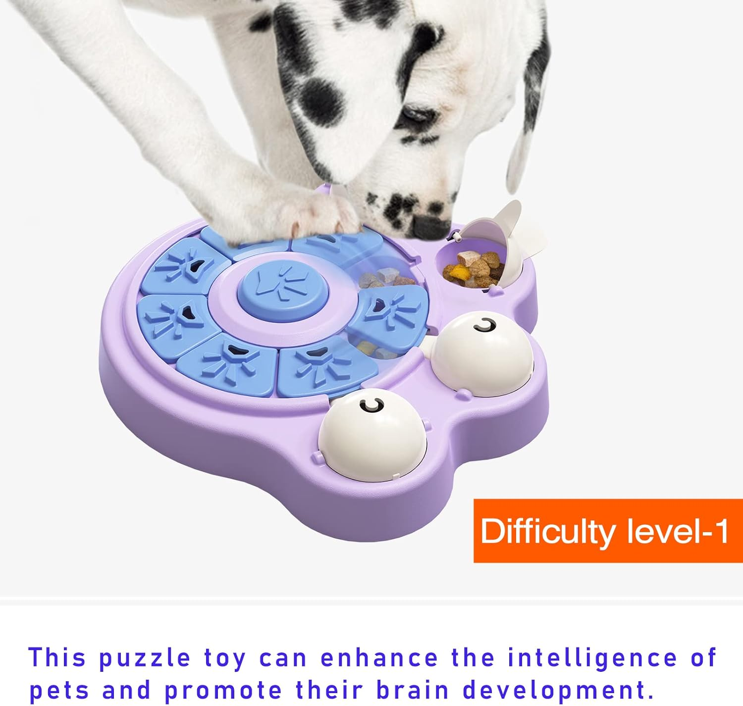 Miryoku Dog Puzzle Toys,Dog Puzzles for Smart Dogs,Pets Interactive Toys for Smart Dogs to Brain Stimulation Slow Feeding Treat Dispener to Aid Digestion,Interactive Dog Toys Dog Games - Purple image number 3