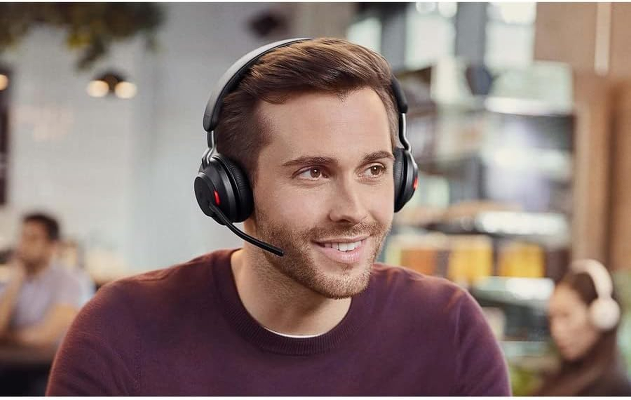 Jabra Evolve2 65 UC Wireless Headphones with Link380C, Stereo, Black &ndash; Wireless Bluetooth Headset for Calls and Music, 37 Hours of Battery Life, Passive Noise Cancelling Headphones image number 6