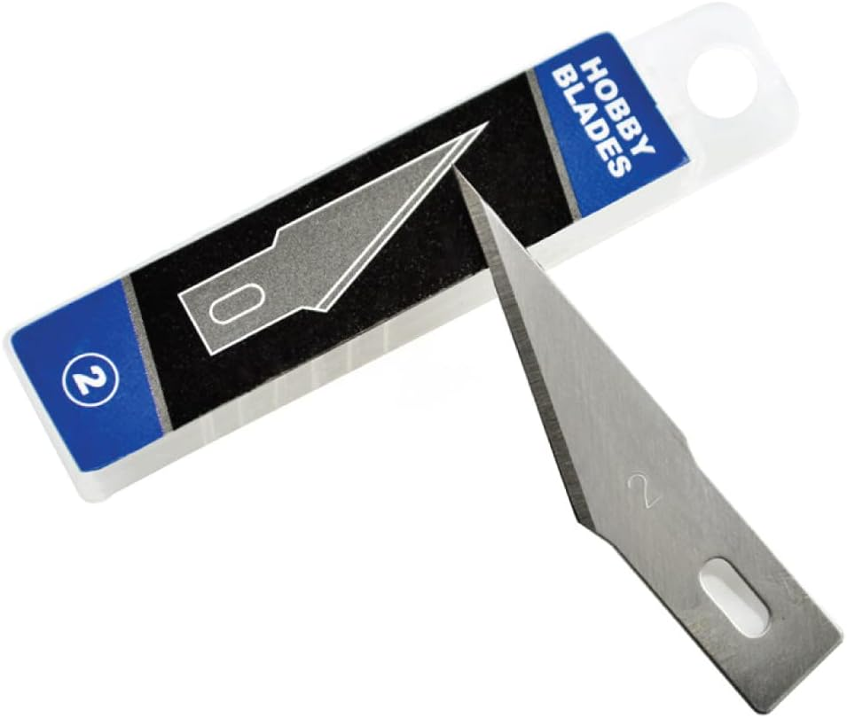 Ickysticky No 2 Hobby Replacement Blades 50-Piece Set, Refill Exacto Art Blades Cutting Tool with Storage Case for Craft, Hobby, Scrapbooking, Stencil image number 1