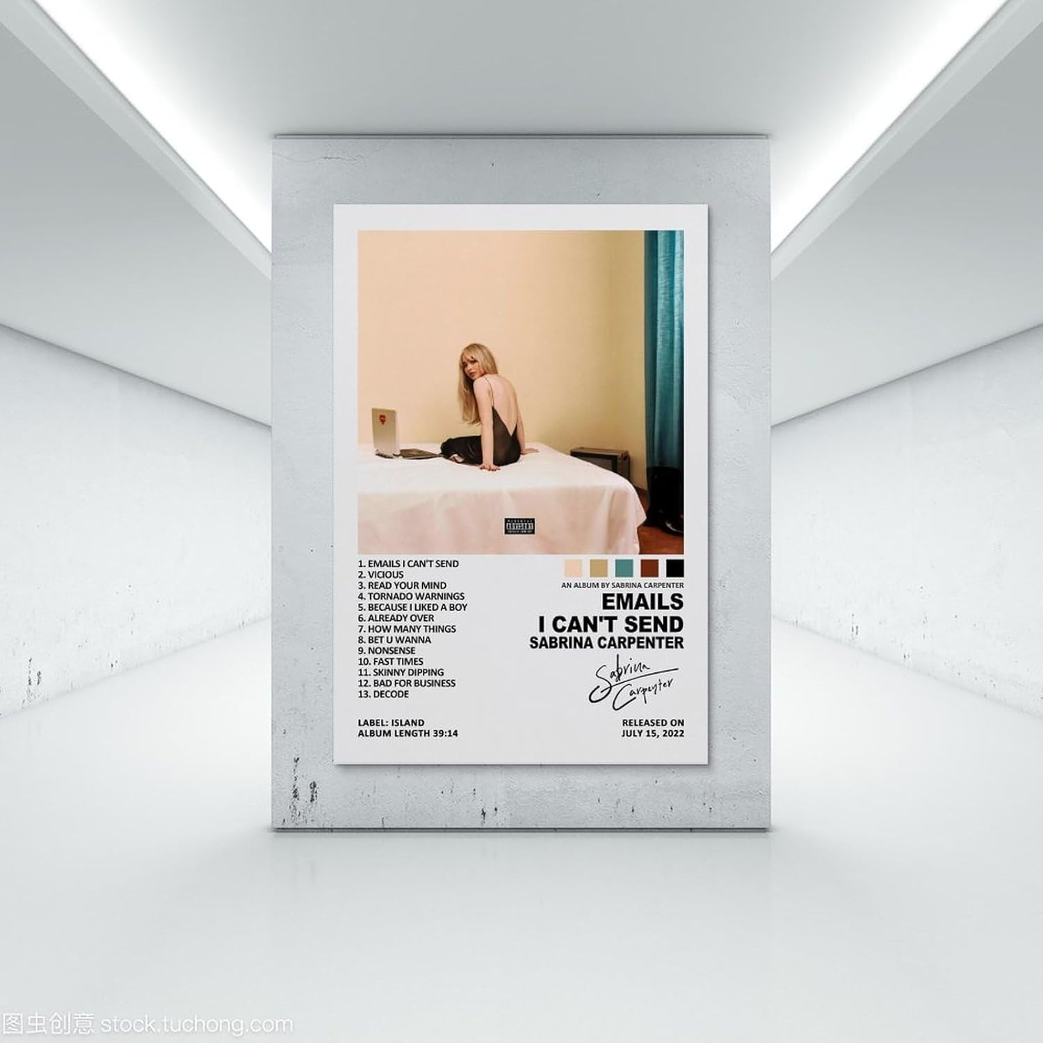 Sabrina Poster Carpenter Emails I Can'T Send Music Album Poster Canvas Painting Wall Art Picture Home Decor Print for Bedroom Living Room Dorm Study Bar Office 16X24Inch(40X60Cm) image number 4