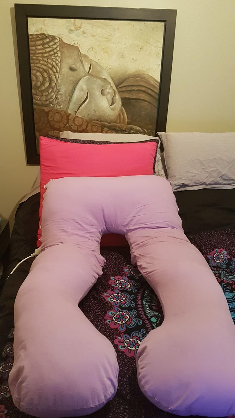 Pregnancy & Maternity Pillow - Body Pillow - for Back Pain Relief and Comfort - Anxiety and Stress Relief - SNUG HUGS - Cover Only (Purple) - Lilac image number 3