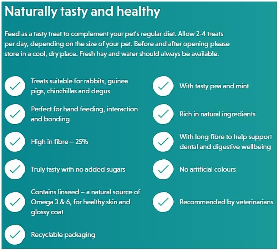 Selective Naturals Garden Sticks 60Gm - Treats Suitable for Rabbits and Guinea Pigs, Pea and Mint image number 1