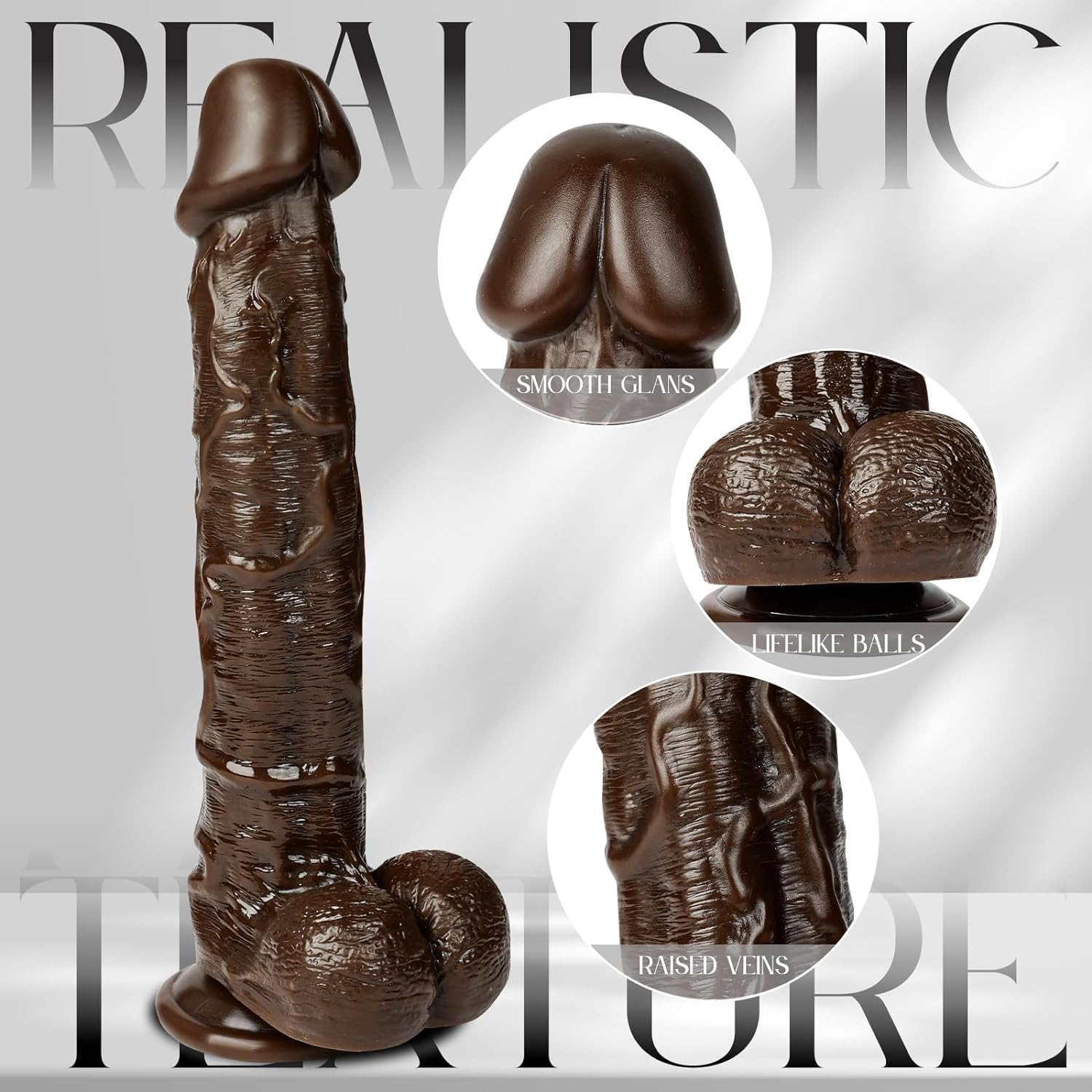 Realistic Dildos, Big Dildos with Strong Suction Cup for Hand-Free Play Vagina G-Spot Anal Simulate, Adult Sexy Toy for Men Women Female Couples image number 2