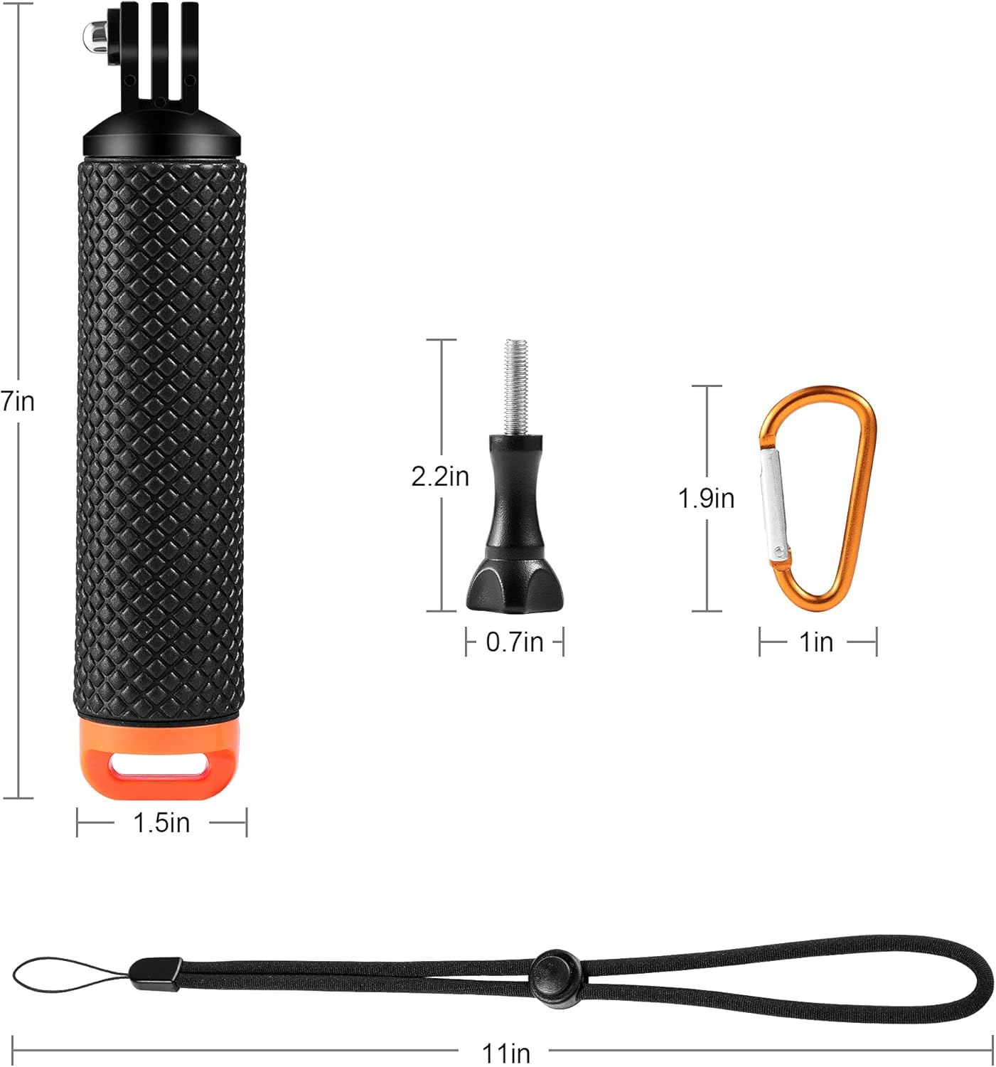 Floating Hand Grip, Waterproof Pole Mount for Gopro Hero 13/12/11/10/9/8/7/6/5/4/3/3+/2/1 Session, Handle Mount Accessories for Fusion AKASO DJI Osmo Action Cameras image number 4