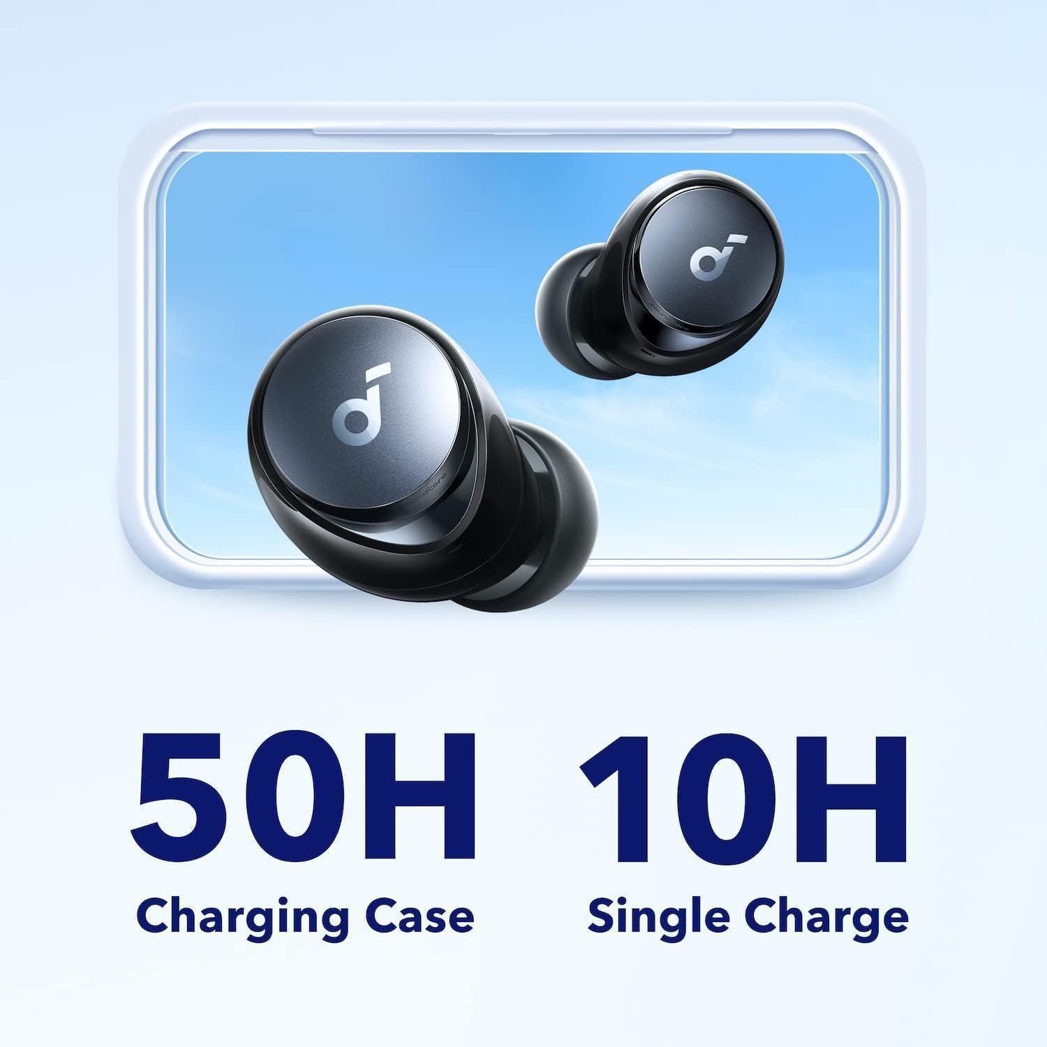Soundcore by Anker Space A40 Adaptive Active Noise Cancelling Wireless Earbuds, Reduce Noise by up to 98%, Ultra Long 50H Playtime, 10H Single Playtime, Hi-Res Sound, Comfortable Fit, Wireless Charge image number 1
