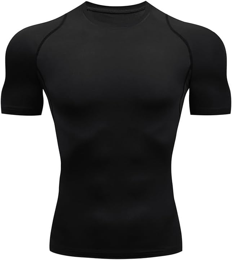 Men'S Compression Shirt Short Sleeve Sports T-Shirt Training Shirt Elastic Quick-Drying Running Shirt