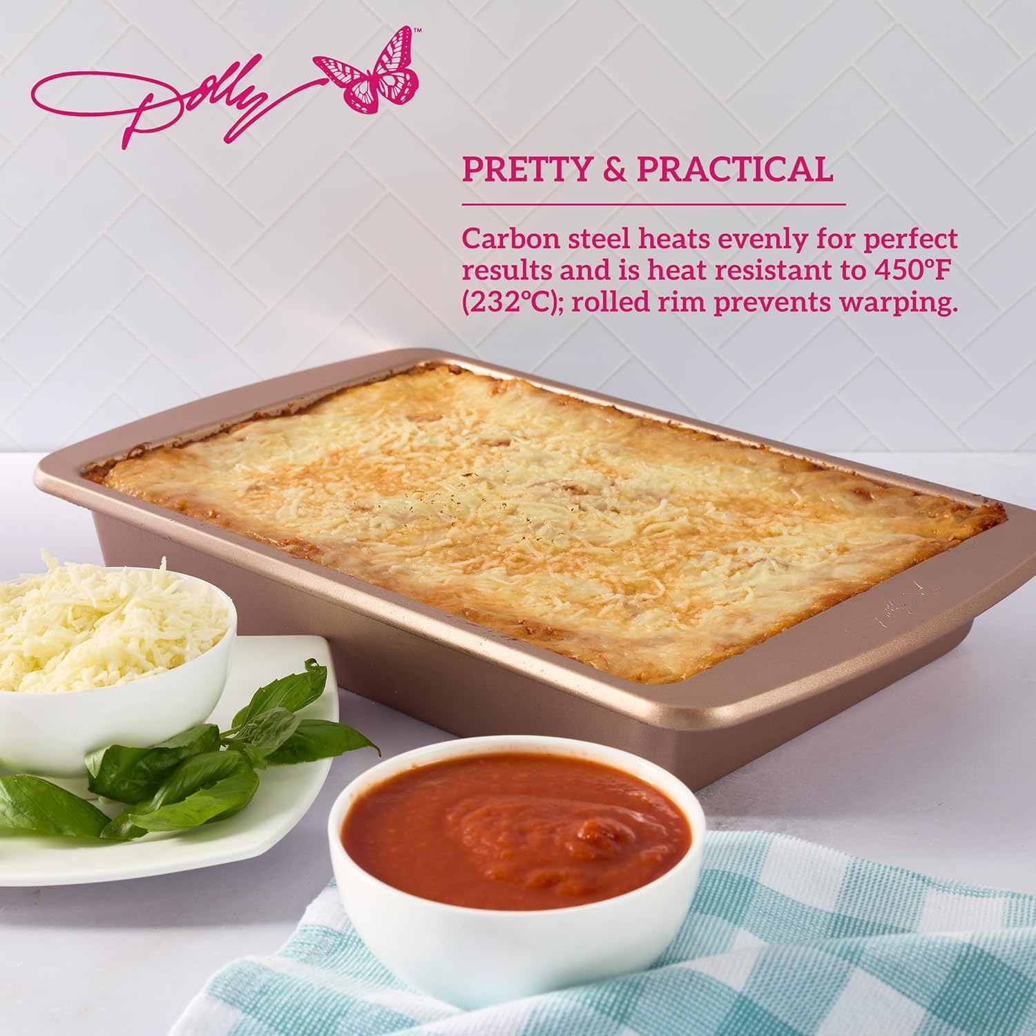 Dolly Parton Butterfly Stamp Cake Pan &ndash; Carbon Steel Nonstick Bakeware with Textured Butterfly Design, Durable Rolled Rim, Oven Safe to 450F, Perfect for Cakes, Cheesecakes and Savory Bakes image number 2