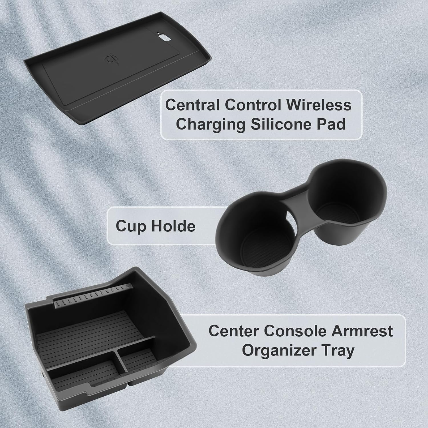BIBIBO for 2025 Subaru Forester Center Console Organizer 2025 2026 Subaru Forester Console Armrest Tray+Cup Holder +Wireless Charging Mat 2025 Forester Insert Organizer 2025 Forester Accessories image number 6