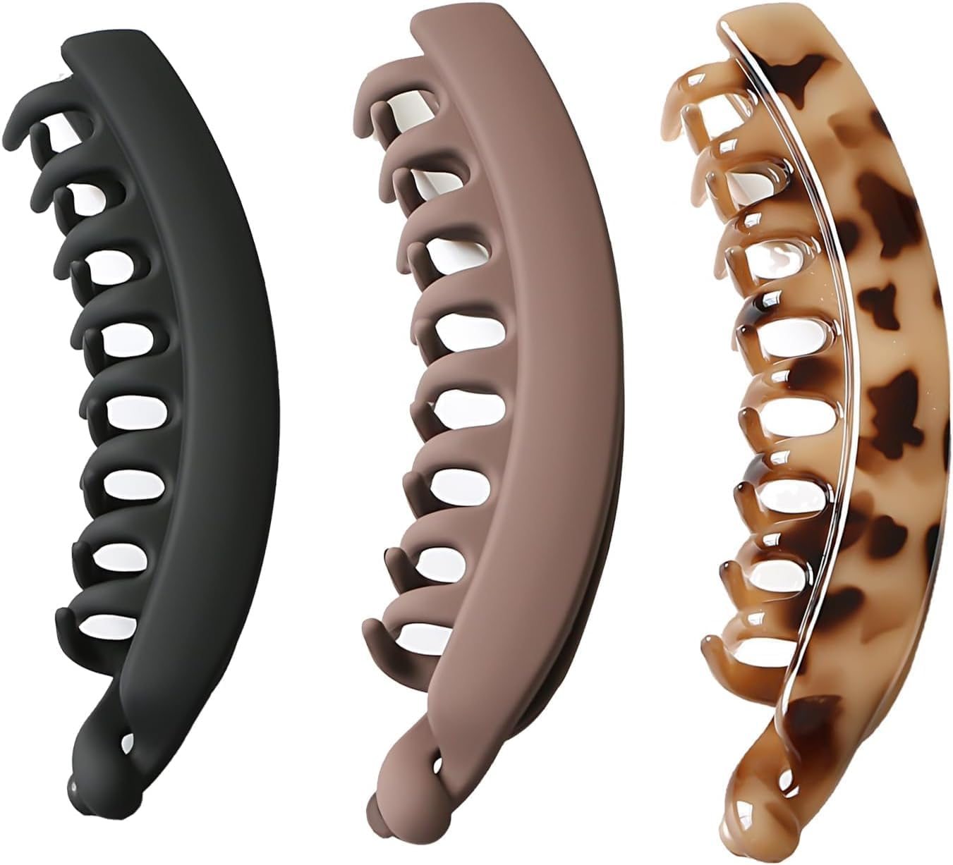 Nonslip Clincher Combs Big Banana Comb,3Pcs Banana Clip Clincher Comb Hair Grips,Big Matte Banana Hair Clip Clincher Comb,Large Banana Hair Clip Clincher Comb,Banana Clip Hair Clincher Comb for Women image number 4