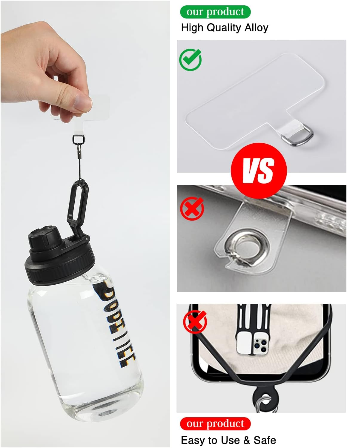 Project-Cb Phone Tether Tab 2 Pack,Universal Phone Lanyard Patch without Adhesive,Phone Strap Replacement Part for Cell Phone image number 4