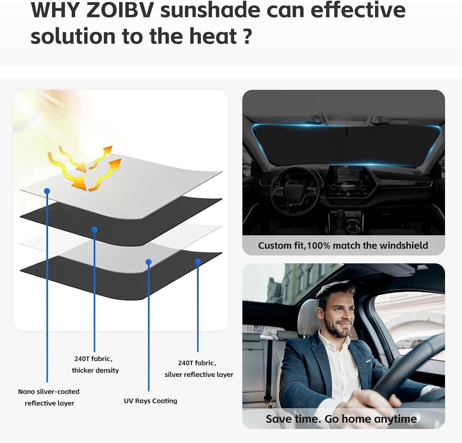 Sun Shade Sunshade for Toyota Tundra 2022-2024 2025 2026 Windshield Cover, 4-Layer Front Window Shade Custom Fit Tundra Limited SR5 TRD Pro Pickup Sun Visor 240T Shade Blocks UV Car Accessories