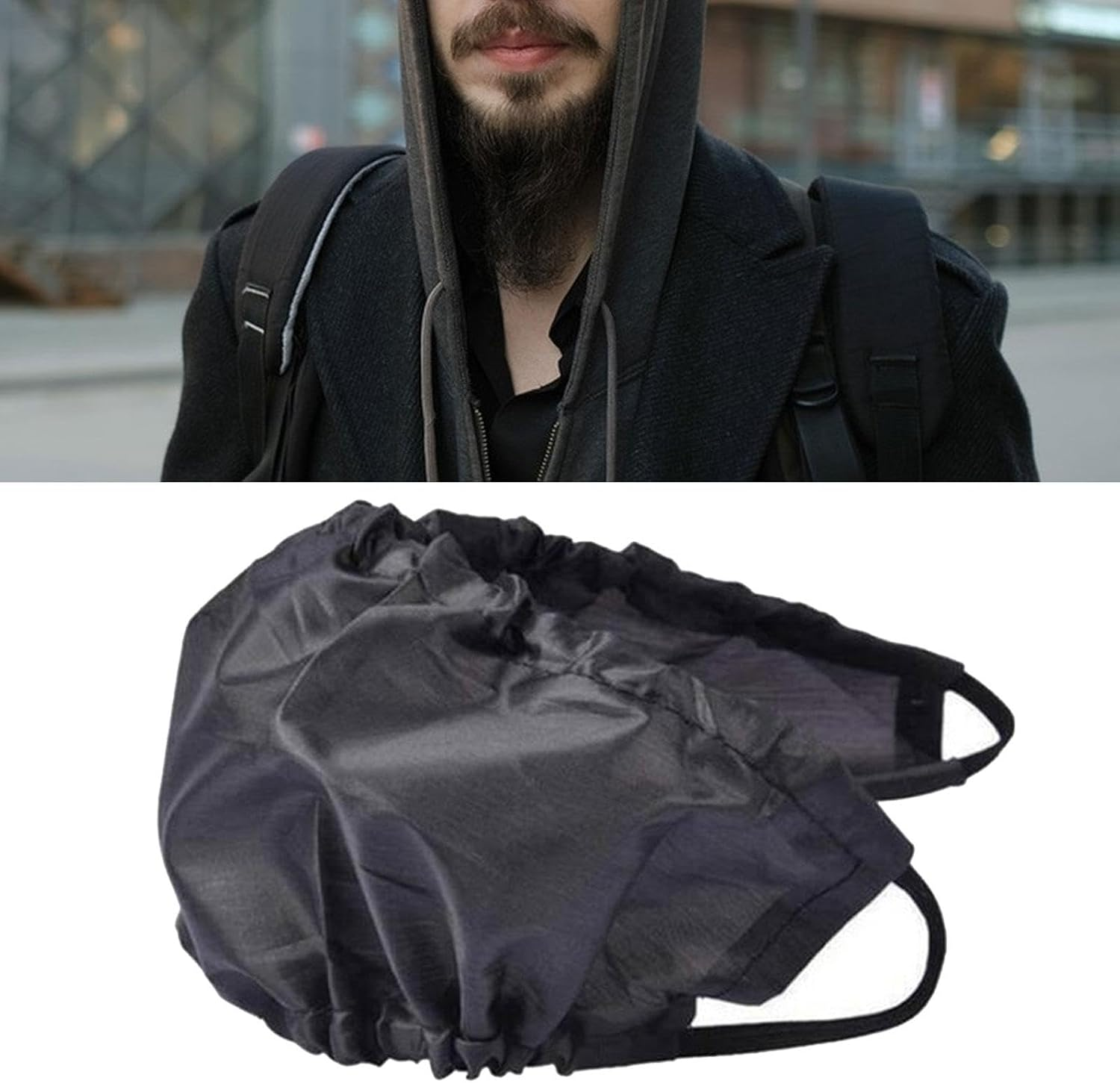 Amagogo 2X Beard Bandana Mens Bedtime Bib Adjustable Facial Hair Apron Guard Bonnet Rag Adjustable Stretch for Most Size Fits All. image number 2