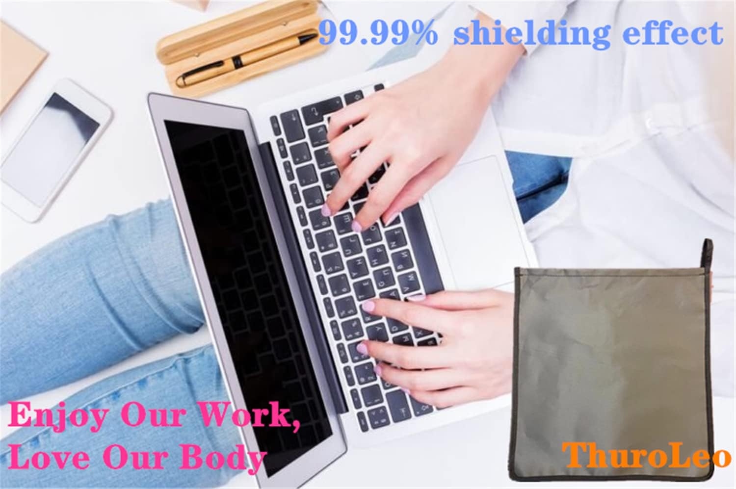 EMF Protection Pad Faraday Bag Cell Phone Body Radiation Blocking Computer Pad 5G Anti-Radiation PC Faraday Blanket Pregnant Kids RFI GPS Signal Notebooks,Laptops,Tablets Shielding Bag 27In image number 4