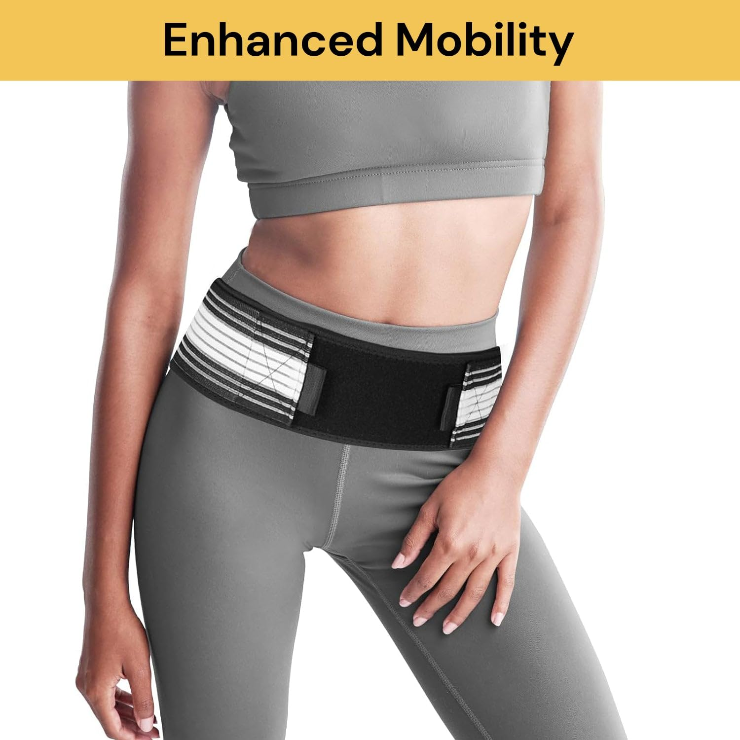 Sacroiliac Hip Belt for Men & Women, Relieves Sciatica, Lower Back & Pelvic Pain, SI Joint Support Brace for Stability, Trochanter Belt for Nerve Compression, Posture & Spine Alignment Support (43.31 Inch) image number 3