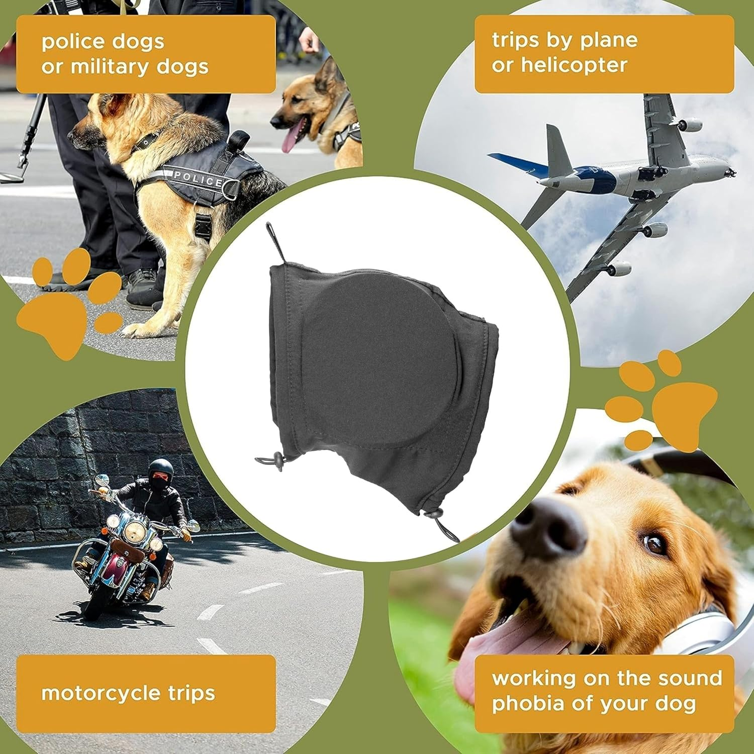 Dog Ear Muffs Noise Protection 32Db NRR, Safe Dogs Ears Noise Cancelling Headphones for Hearing Protection from Airplane, Fireworks, Travel, Thunder (S, Black) image number 4
