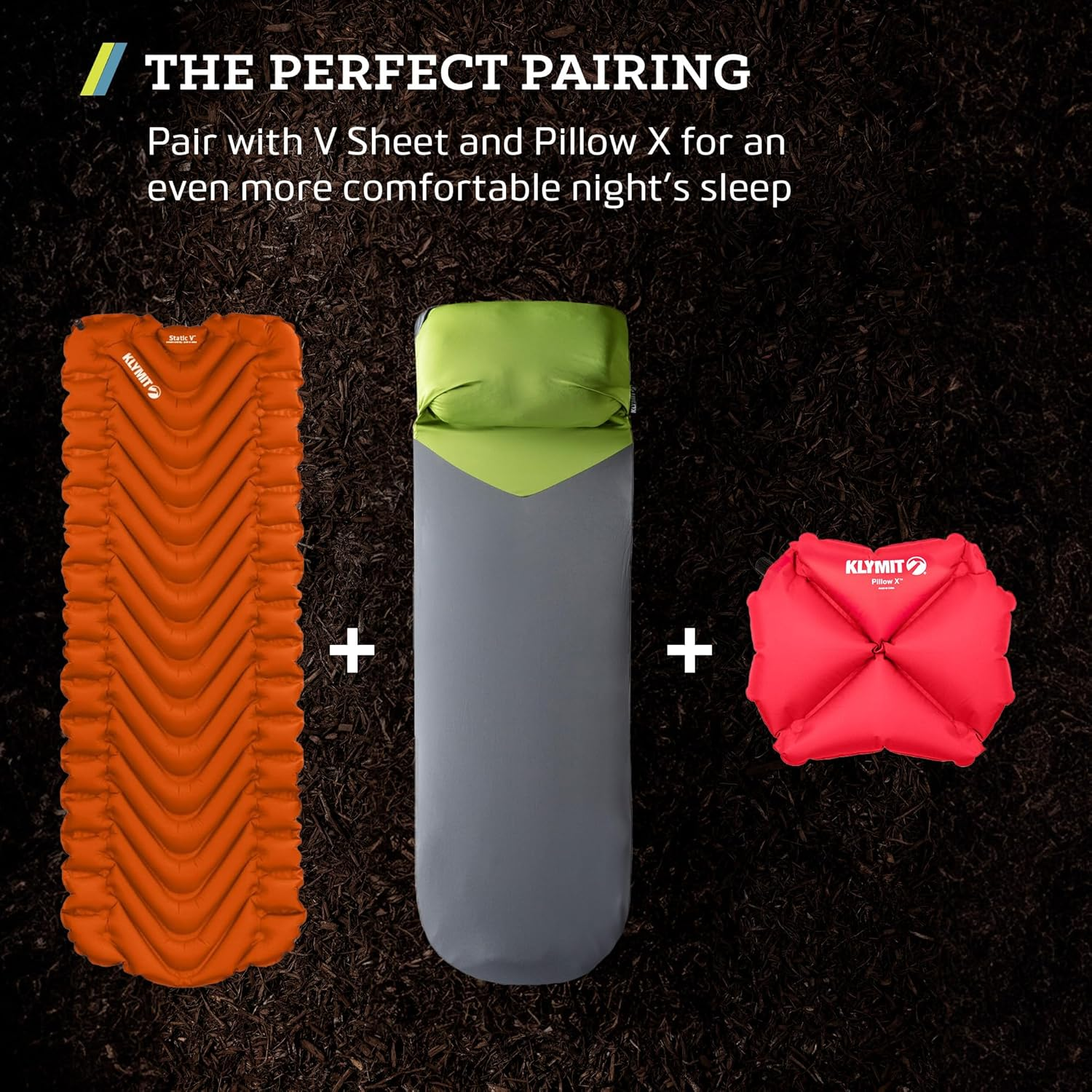 KLYMIT Static V Camping Sleeping Pad, Lightweight, 2.5 Inches Thick, Best Sleeping Pads for Backpacking, Hiking Air Mattress, Inflatable, Compact, Patented Camp Sleep Pad image number 1