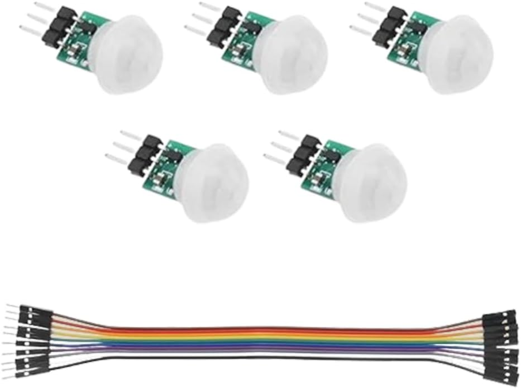 Quxyxso IR Human Sensor 5Pcs AM312 Mini Detector Module HC-SR312 Pyroelectric Infrared PIR Motion Automatic Detector DC 2.7 to 12V for Arduino 2 A1U2 with Dupont Wire image number 5