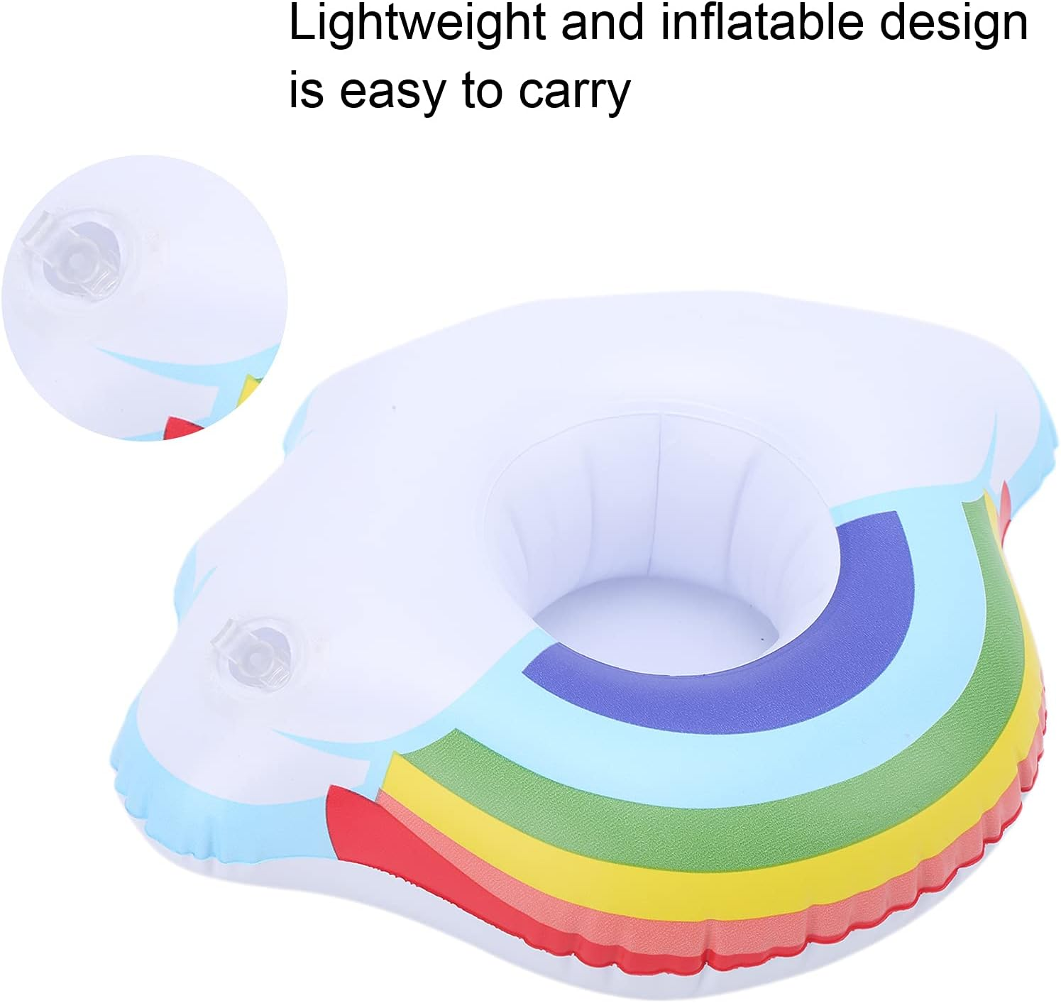 Inflatable Drink Holder, Cloud and Rinbow Inflatable Cup Holders Super Stable Portable for Hot Tubs for Pool Party
