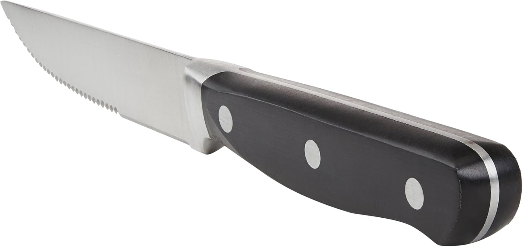 Amazon Basics 8-Piece Kitchen Steak Knife Set, Black image number 2