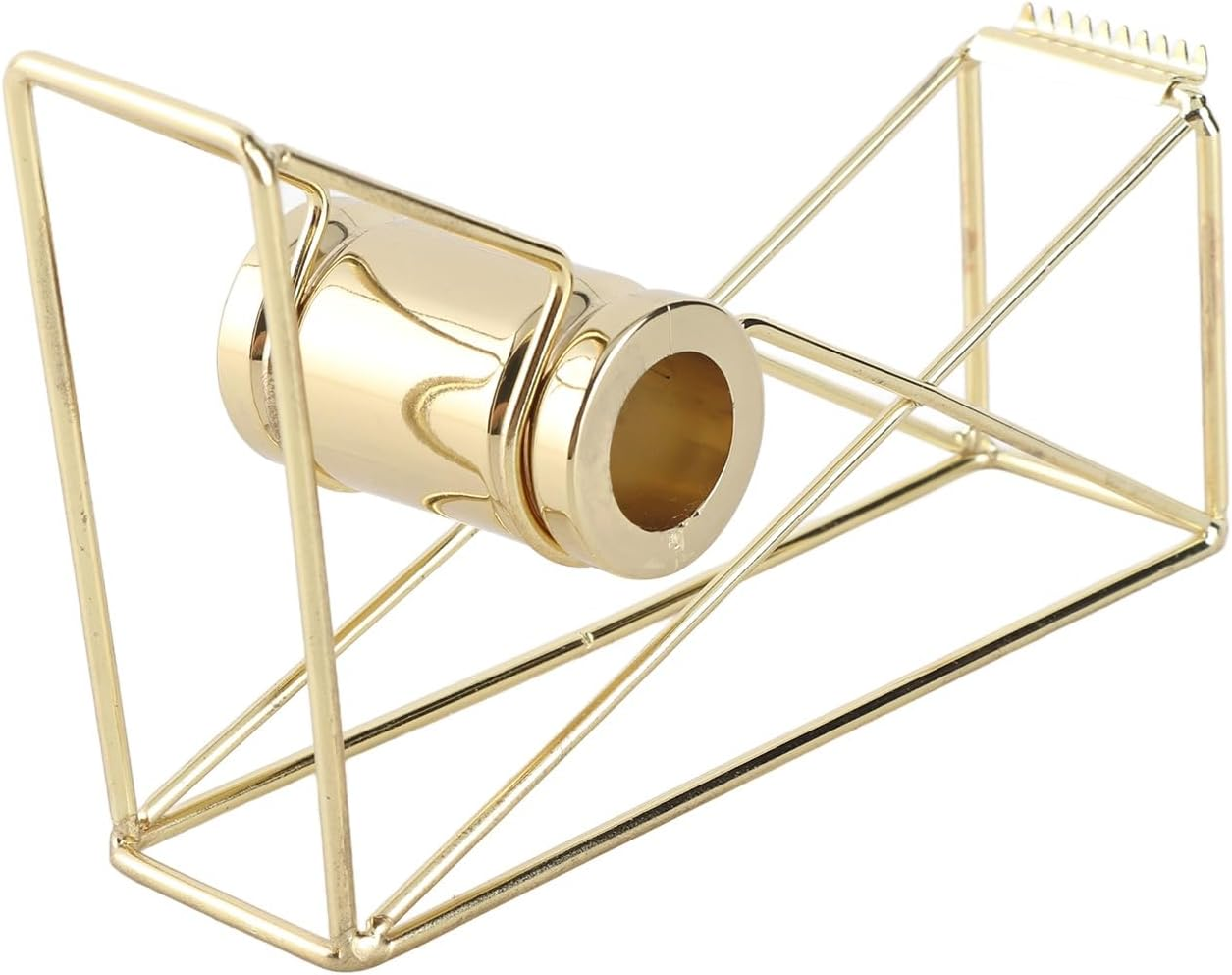 Jeffergarden Metal Hollow Adhesive Tape Dispenser Stylish Desktop Tape Holder for School Office Supplies (Rose)