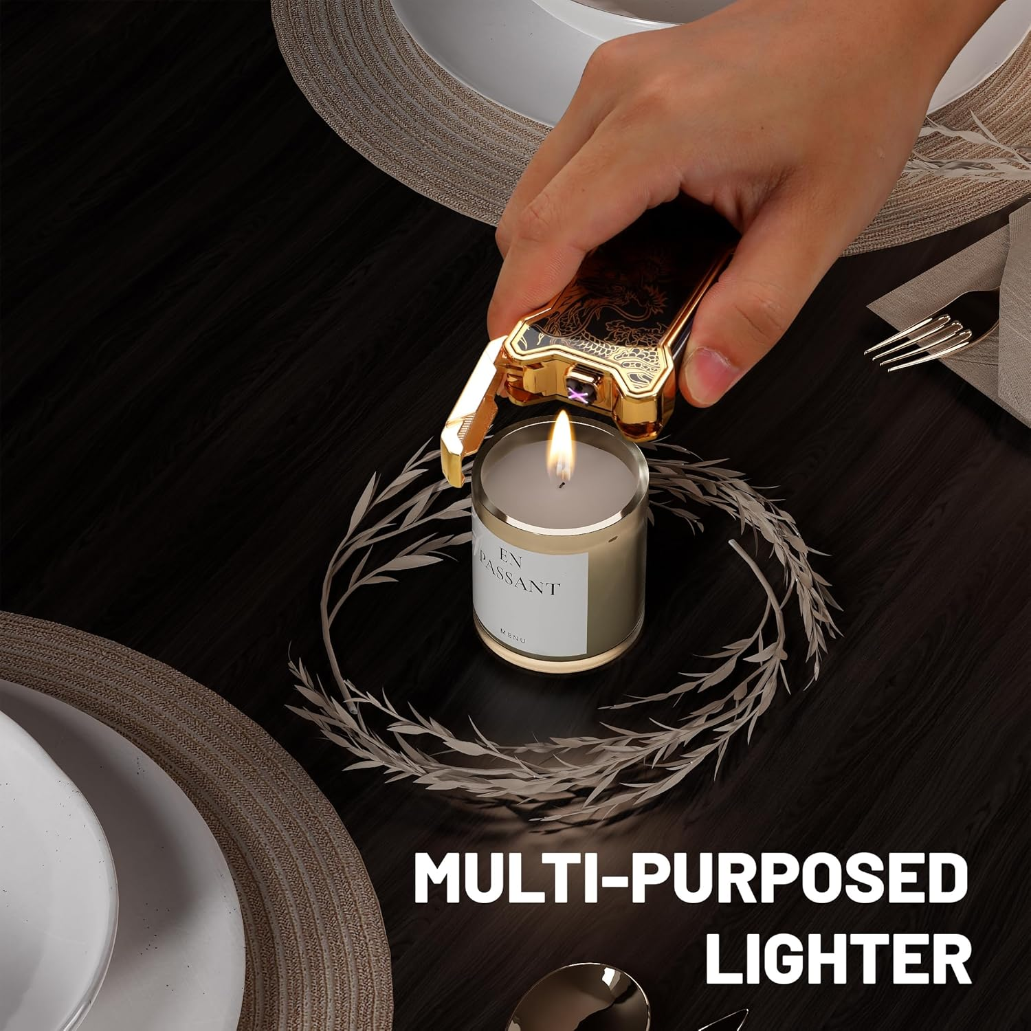 Cool Gifts Electric Lighter for Men Dad Him Digital Counter Bettary Display Windproof Flameless Plasma USB Rechargeable Arc Birthday Gifts for Men, Boyfriend, Husband (Tiger) image number 2