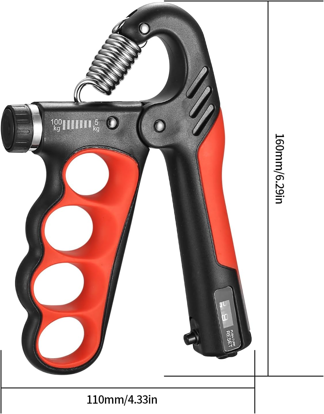 Grip Strengthener,5-100 Kg Adjustable Hand Gripper Strengthener, Forearm Strengthener Workout Kit, Finger Strengthener for Finger Forearm Exerciser Hand Grippers Training - Grey image number 4