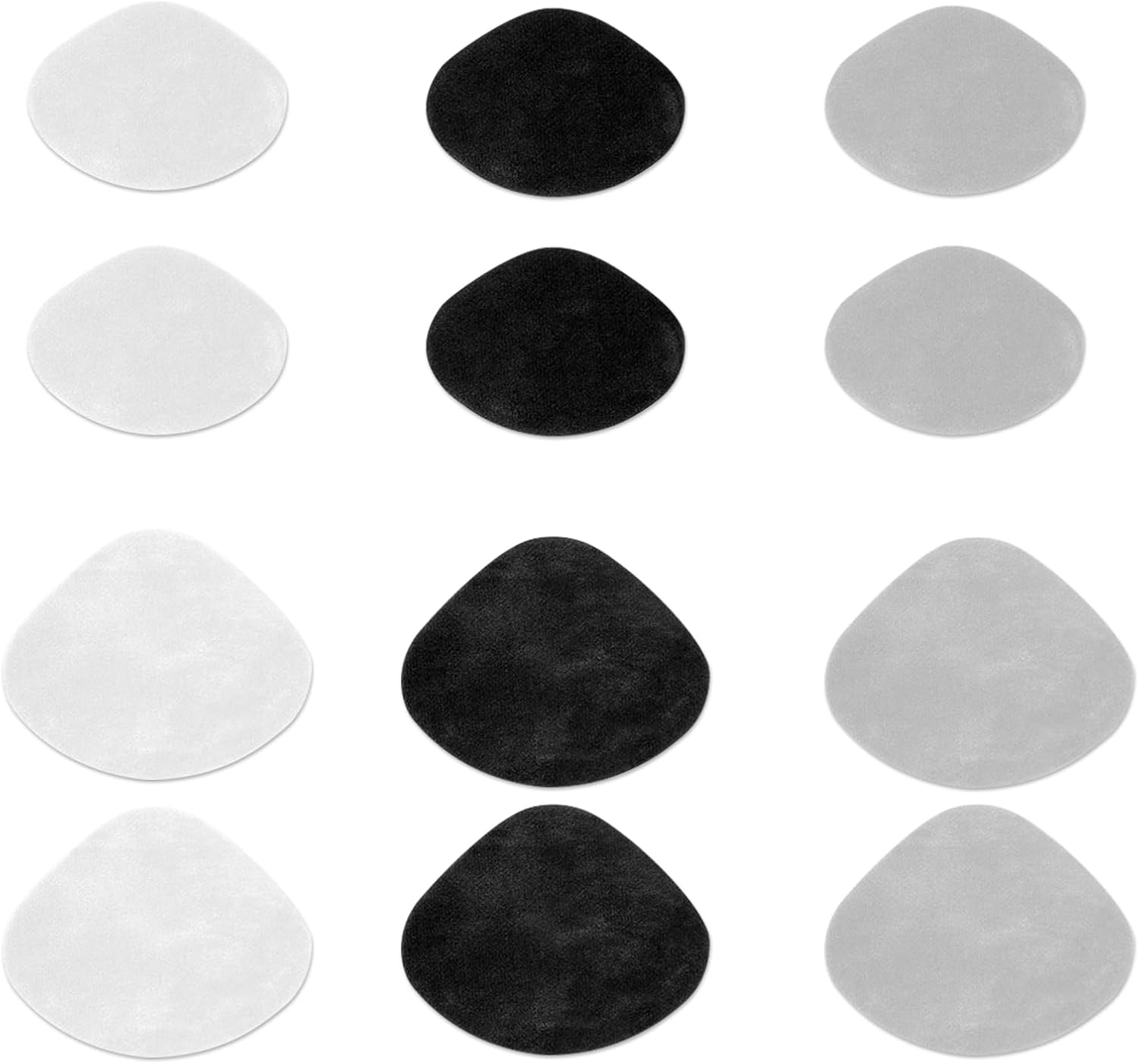 12 Pcs Shoe Heel Prevention Repair Patch - Shoe Hole Toeburst Patch & Insert, Self-Adhesive Sneaker Repair Labels for Toe & Heel Protection, Includes Four Black, Grey & White Pieces image number 3