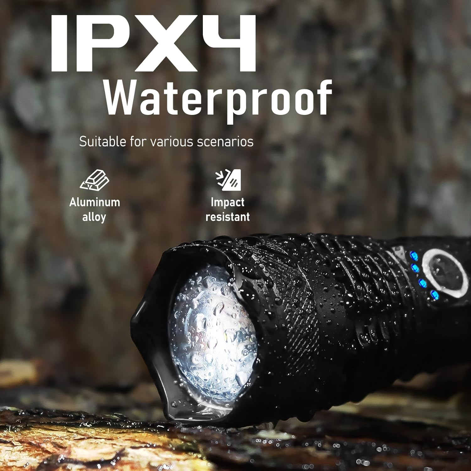 CARPESUN LED Torch Extremely Bright Zoomable, 5500 Mah Rechargeable Battery, 1500 Lumen and 300 M Range with 5 Modes, for Camping, Hiking, Emergencies image number 5