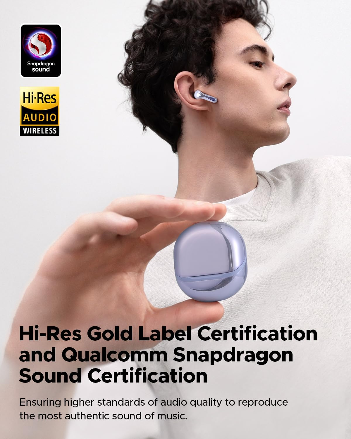 Soundpeats Air5 Wireless Earbuds with Aptx Adaptive Lossless, Bluetooth 5.4 Earphones with 6 Mics Compatible with Snapdragon Sound, 13 Mm Driver, 30H Playtime, Qualcomm QCC3091, Peatsaudio APP image number 3