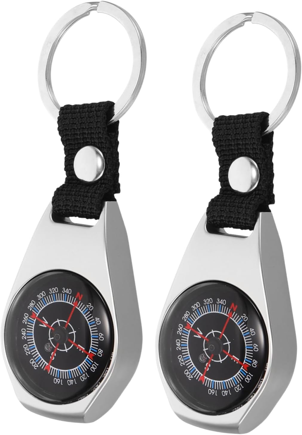 Carabiner Compass Pocket Compass Keychain Compass for Men Mini Compass Outdoor Keychain Compass Camping Accessory Compass Hiking Small Compass Zinc Alloy image number 3