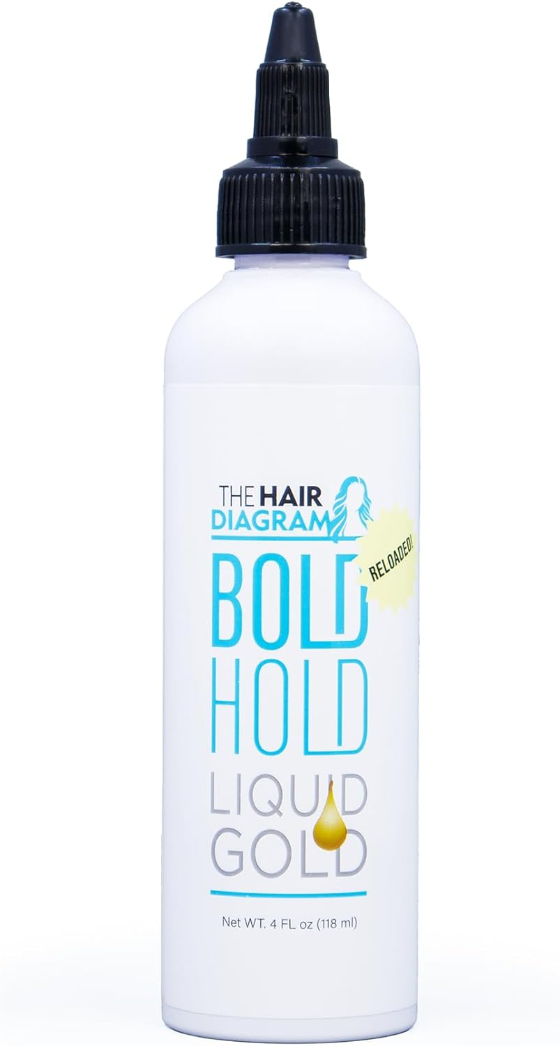 The Hair Diagram - Bold Hold Liquid Gold Reloaded - Glueless Lace Gel - Temporary Hold for Wigs and Hair Systems - Styling Agent for Baby Hairs - Non Toxic - Aerosol & Alcohol Free - Water Based image number 1