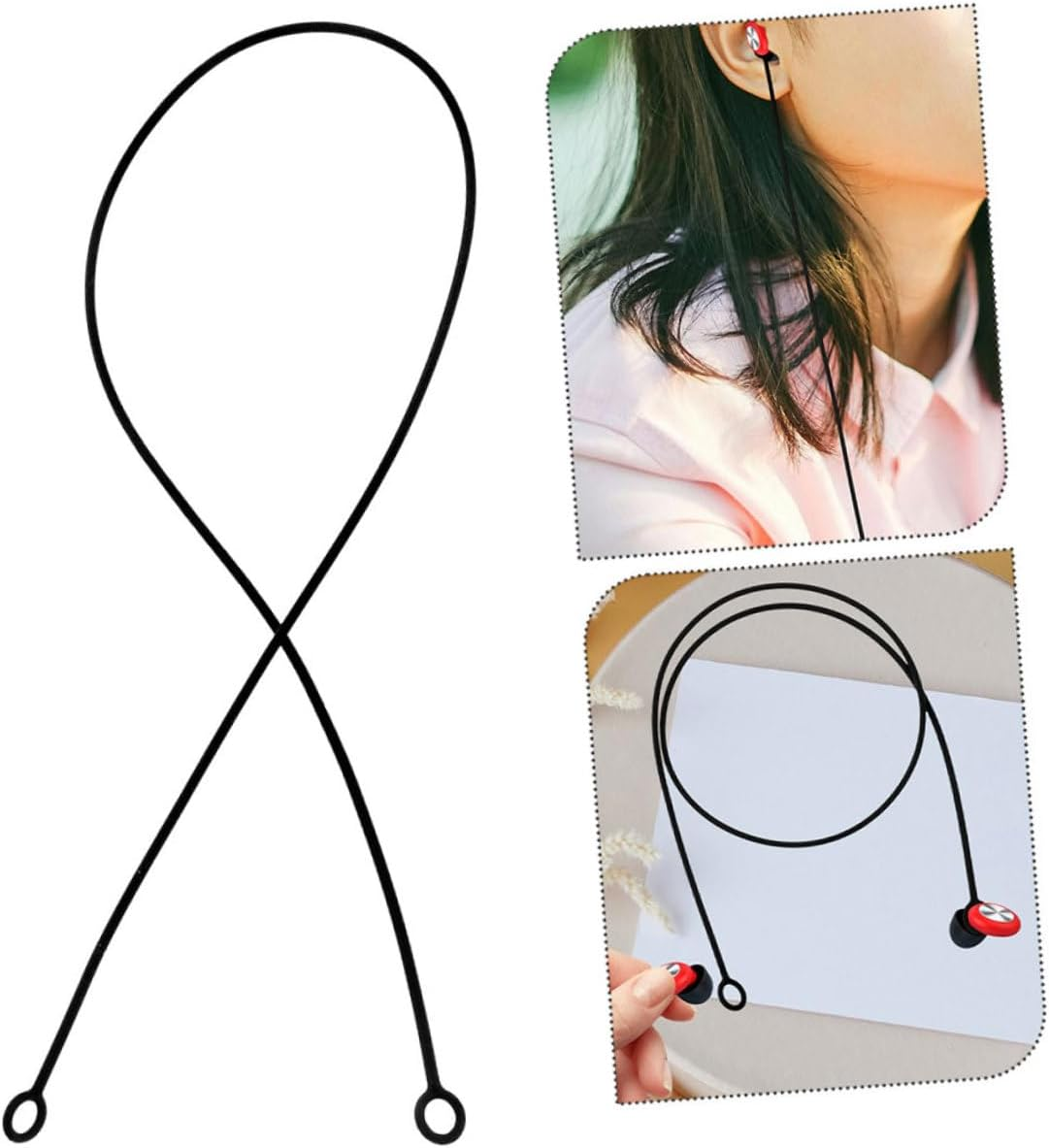 BRIGHTFUFU Earbud Lanyard Strap Portable Detachable Silicone Earbud Lanyard Prevents Loss Easy Carry for Replacement Strap image number 5