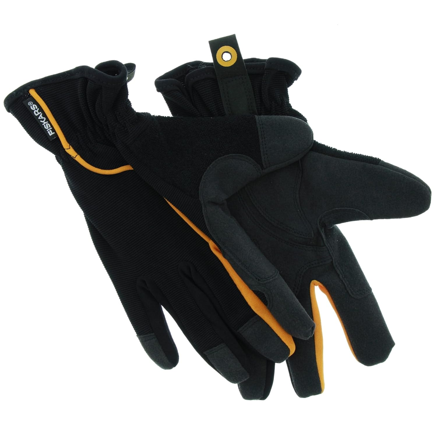 Fiskars Work Gloves - SIZE 10, Black/Orange, 1003477 image number 1
