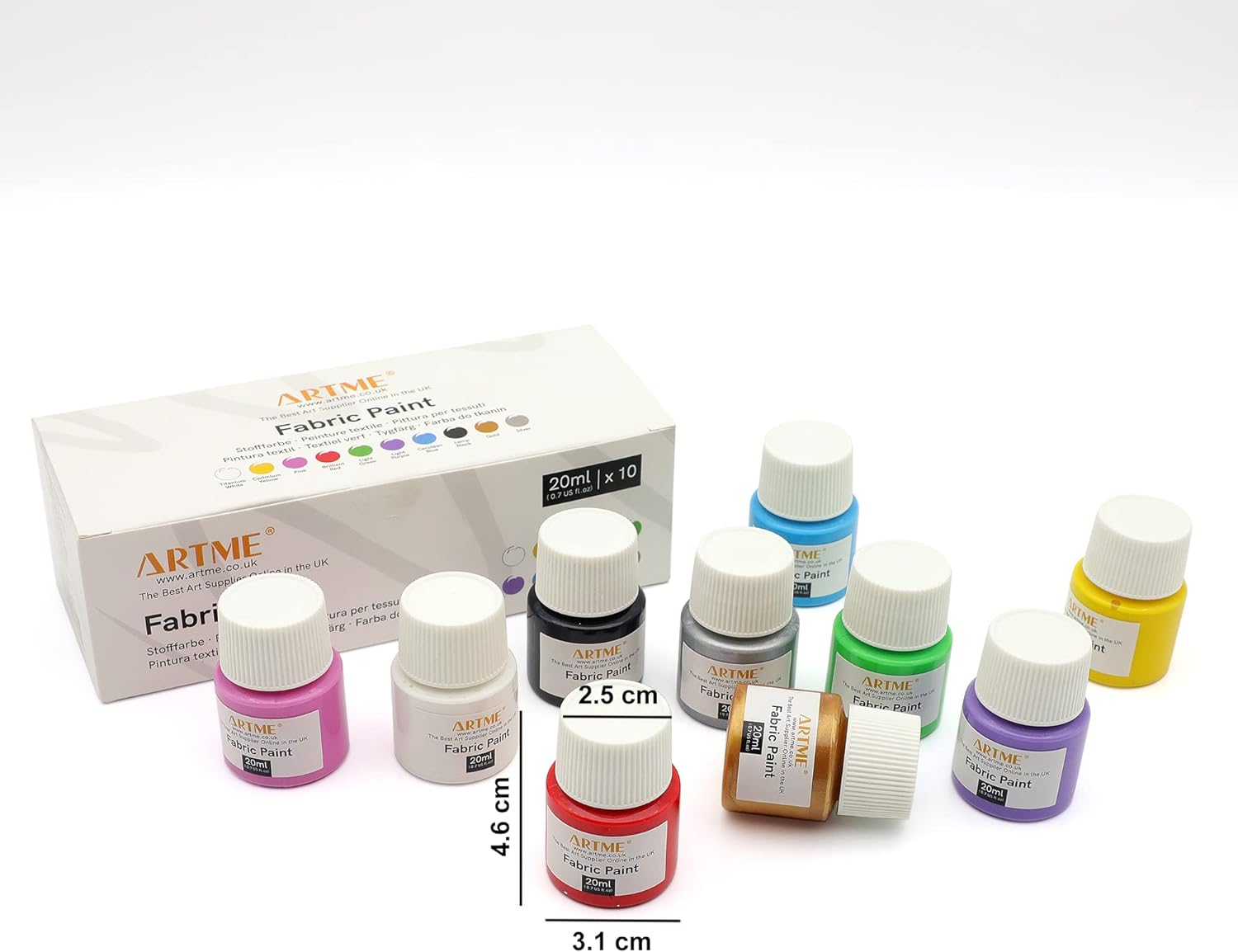 Artme Fabric Paint Set 10 Colours 20Ml X10 - Wash-Safe - 10 Pcs image number 3