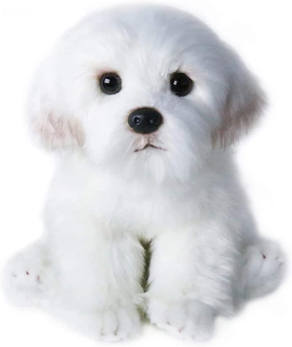 14" Realistic Plush Maltese Dog, Stuffed Animal Puppy Dog Toys, for Kids and Adult Birthday, White image number 4