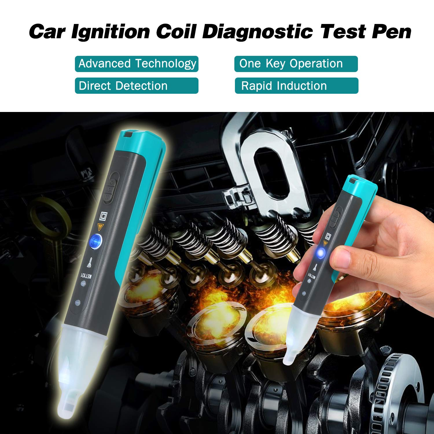 Eacam Test Pen, Automotive Non-Dismantle Electronic Faults Detector, Automotive Electric-Magnetic Indicator Ignition Tester, Car Ignition Coil Diagnostic Tester, Car Fault Detector image number 4