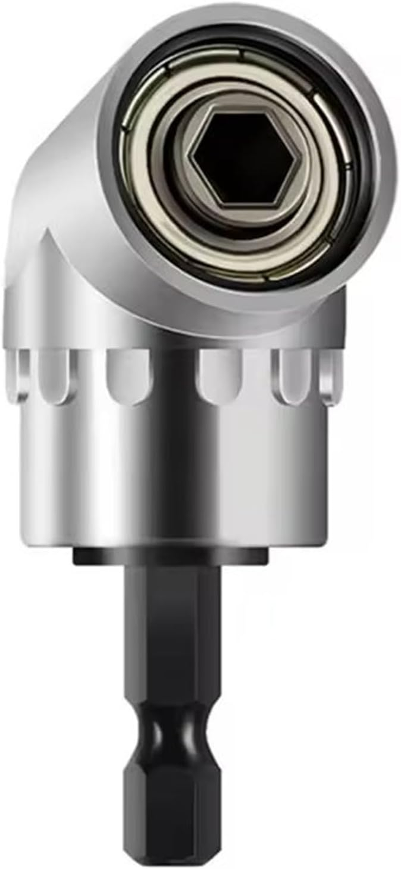 Rhoyee 105&deg; Right Angle Drill Adapter &ndash; 1/4" Hex Shank, Magnetic Quick-Change Bit Holder &ndash; Power Screwdriver & Drill Extension for Tight Corners, Hard-To-Reach Areas, DIY & Professional Use