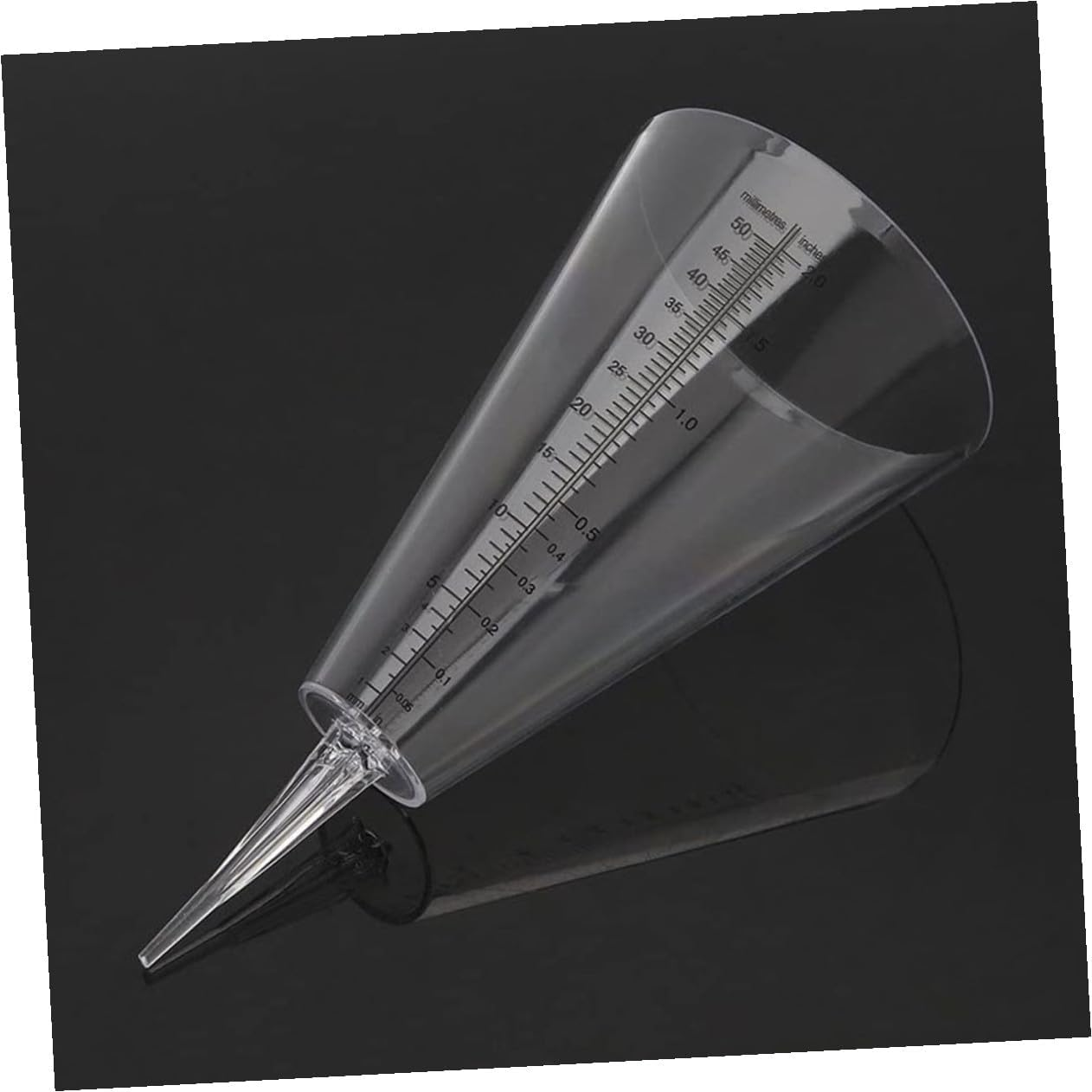 2Pcs Transparent Cone Shaped Rain Gauge with Spike Outdoor Rainfall Plastic Measuring Cup for Garden Lawn Accurate Measurement image number 3