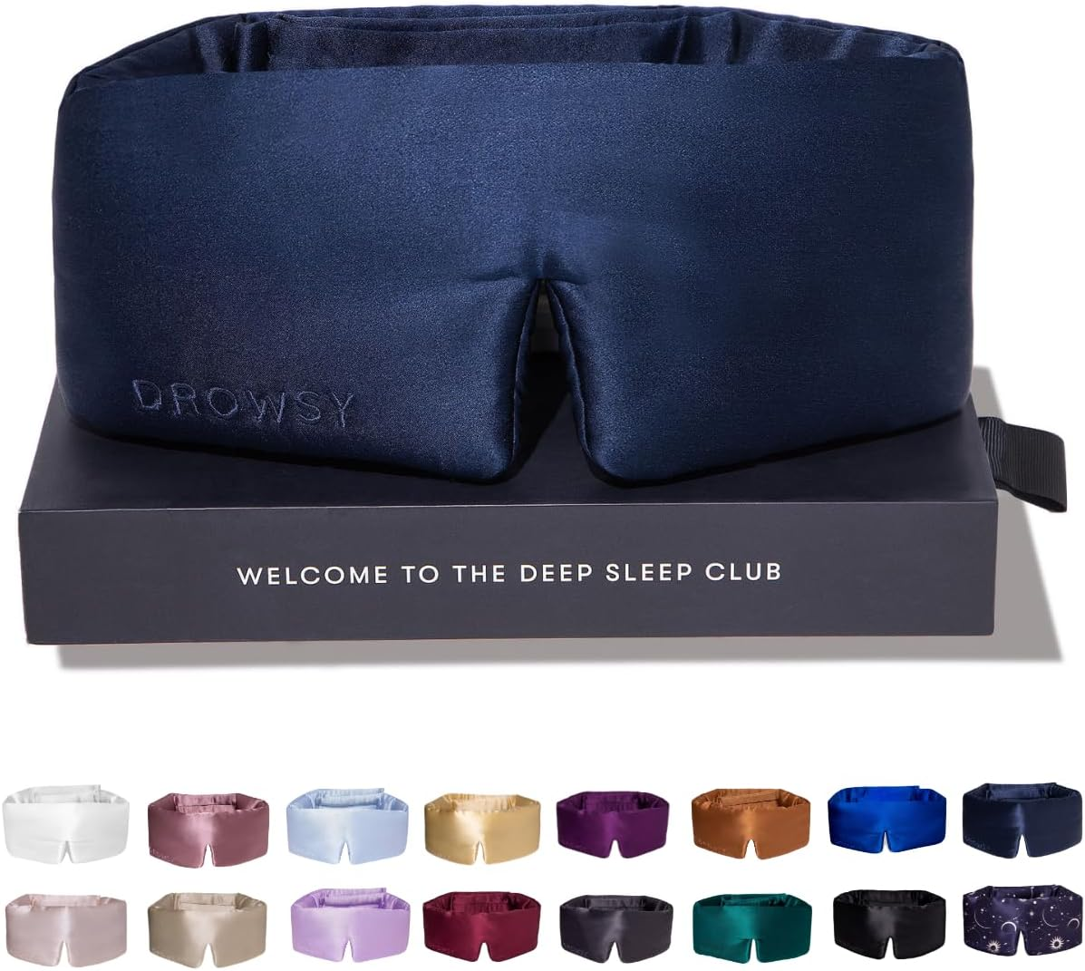 The Original Drowsy Sleep Co. 22 Momme, Mulberry Silk Eye Mask. Super Soft. anti Ageing. Complete Blackout. (Black Jade)