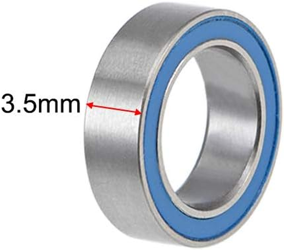 Uxcell MR128-2RS Deep Groove Ball Bearings 8Mm Inner Dia 12Mm OD 3.5Mm Bore Double Sealed Chrome Steel Blue Seal Z2 10Pcs image number 3