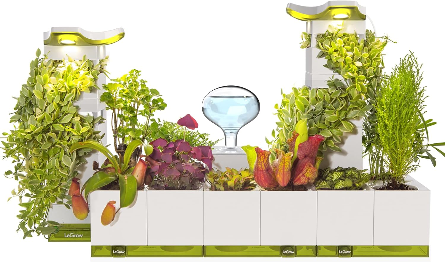 Legrow Home Garden, Enjoy the Natural Landscape Daily, Automatic LED Grow Light, 7 Days Watering Free Ecosystem, Modular Design Fits Any Space, Write, [Plants NOT Included]. image number 5