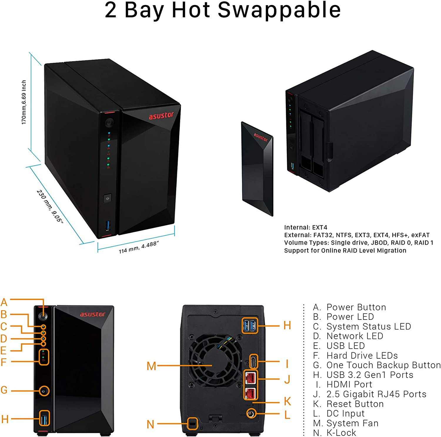 Asustor AS5202T Drivestor Pro 2-Bay NAS Storage System