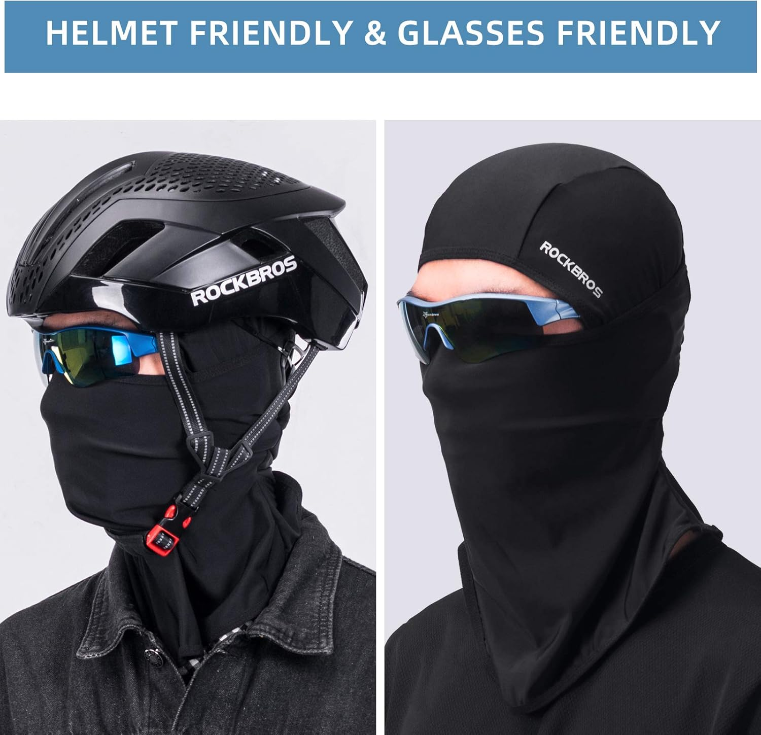 ROCKBROS Balaclava Full Face Mask for Men Women UV Protection Cooling Ice Silk Breathable Helmet Liner
