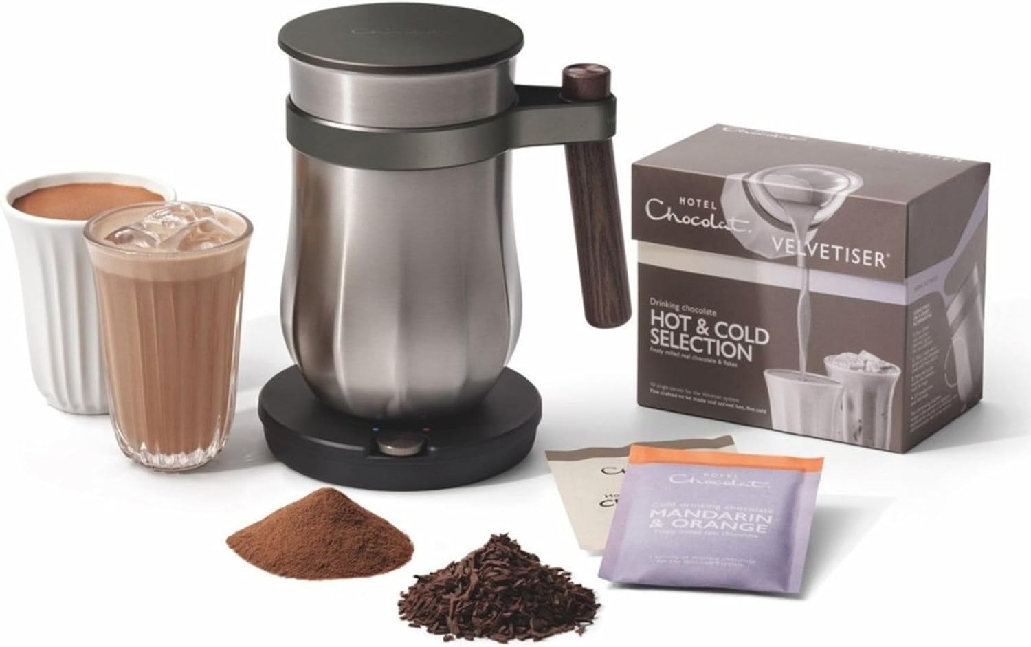 Hotel Chocolat Velvetiser Hot Chocolate Machine Complete Starter Kit, White
