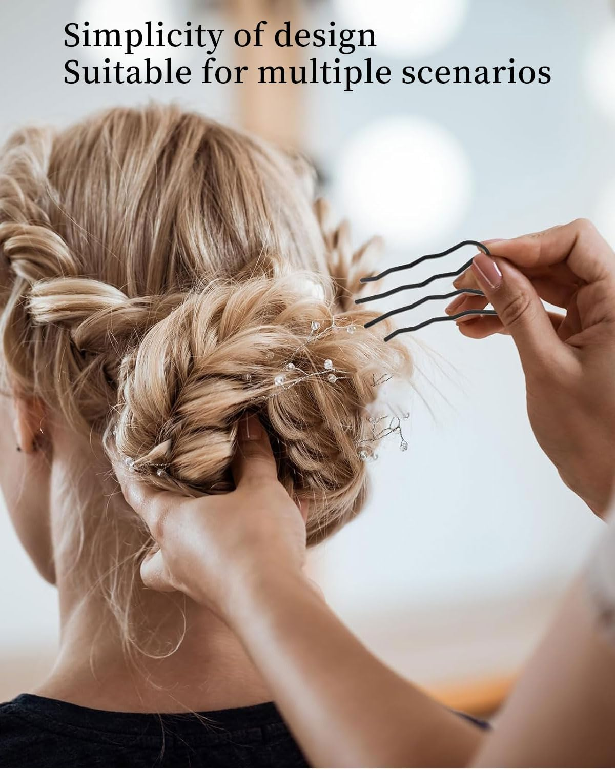 MYGLOAR 9 Pcs Metal Hair Combs Hair Combs 4 Sizes Hair Accessories Combs for Women and Girls image number 3