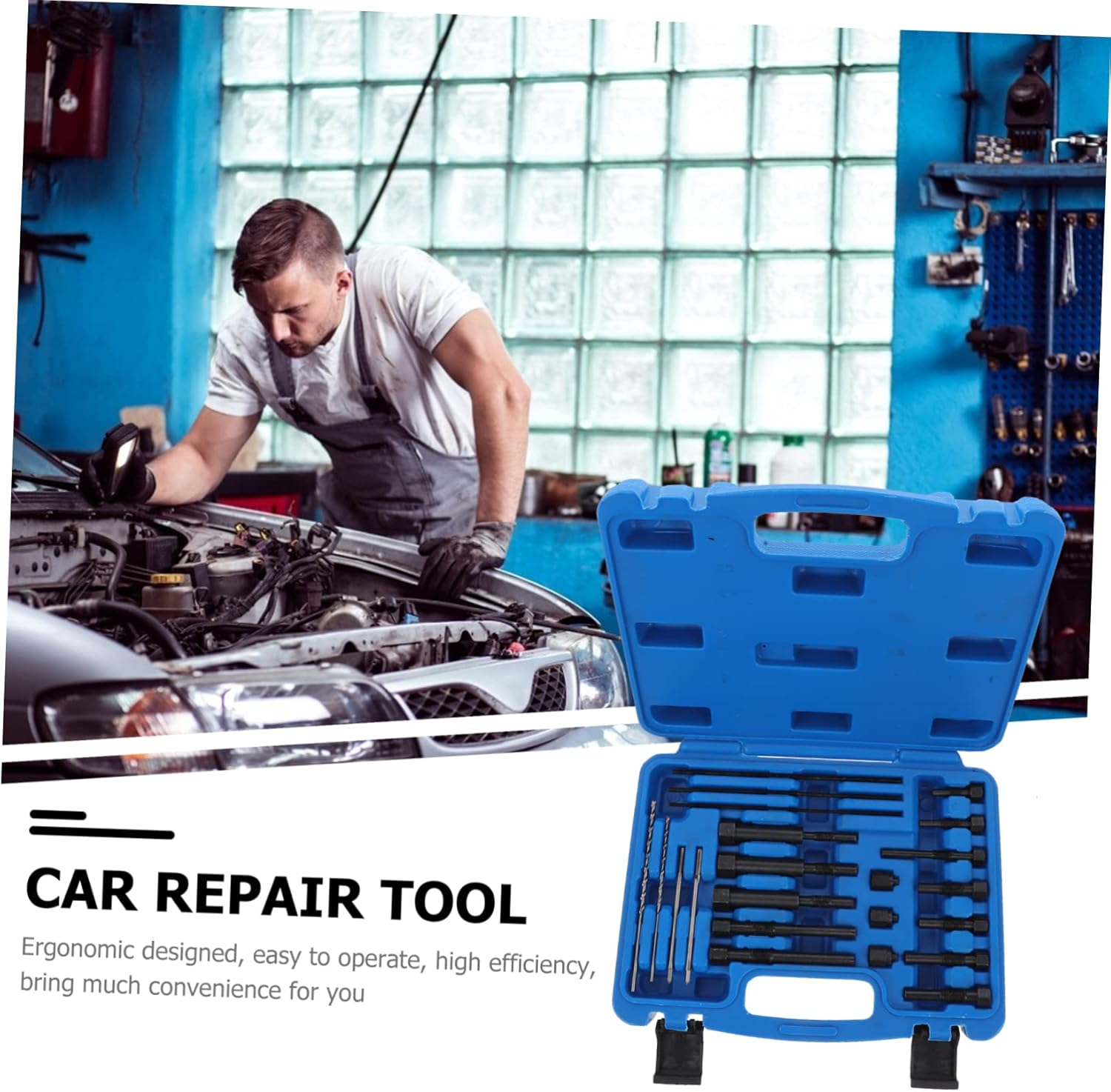 Anneome Glow Plug Repair Tool Kit with Extracting Tool Set for Car Glow Plug Electrode Thread Restoration Automotive Puller Equipment for Mechanics and Car Maintenance image number 1