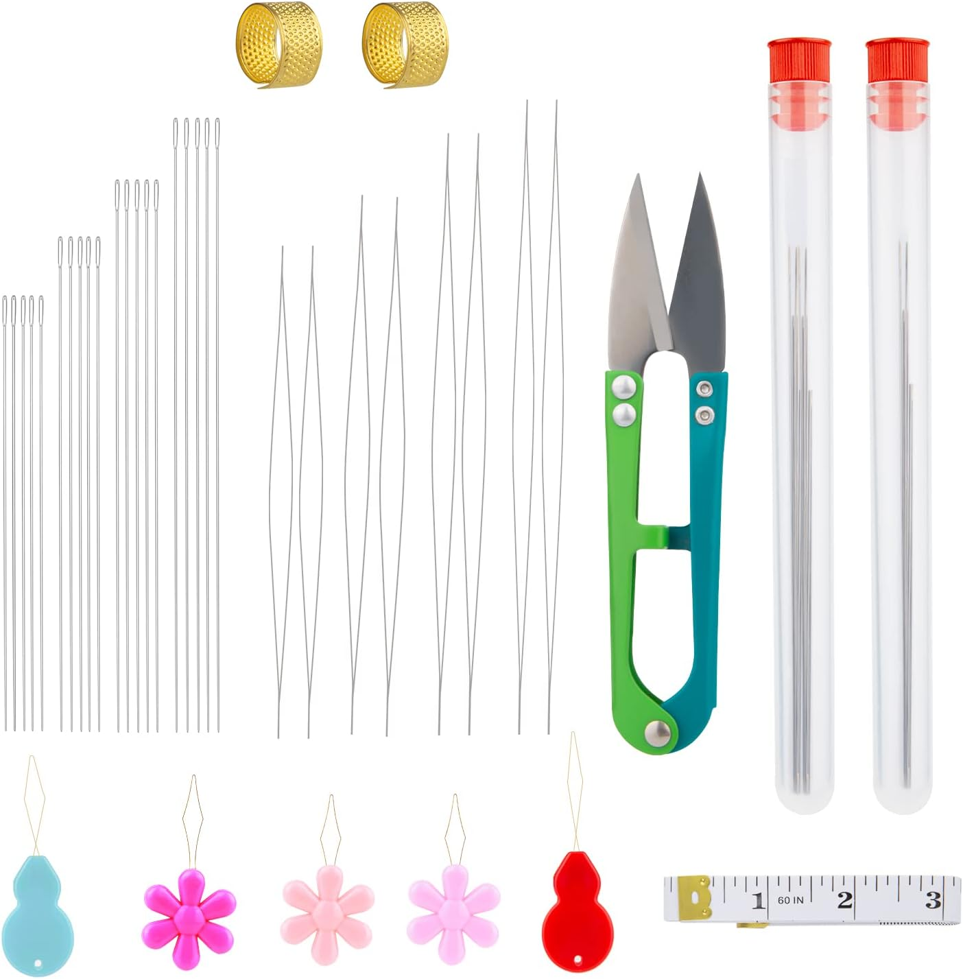 SAVITA 37Pcs Beading Needles,Beading Needles Set for Jewelry Making, Stainless Steel Beading Needles Tools Lightweight for Bracelets Necklaces Rings Making for Sewing DIY Crafts image number 3