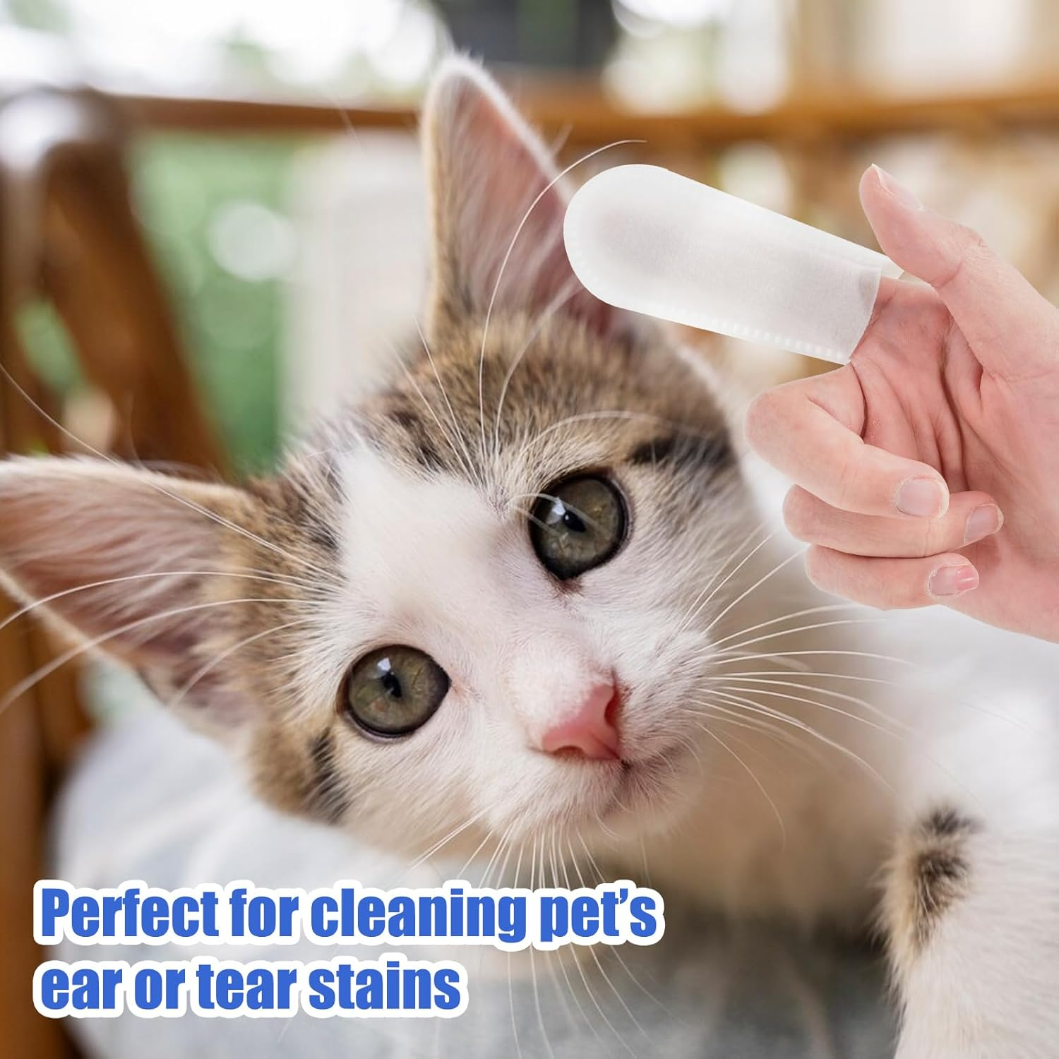 Avont 2 Pack Dog Ear Cleaner Wipes, Gentle Ear Relief Cleaning Finger Sheath for Cats Pets, 100 Disposable Pieces image number 6